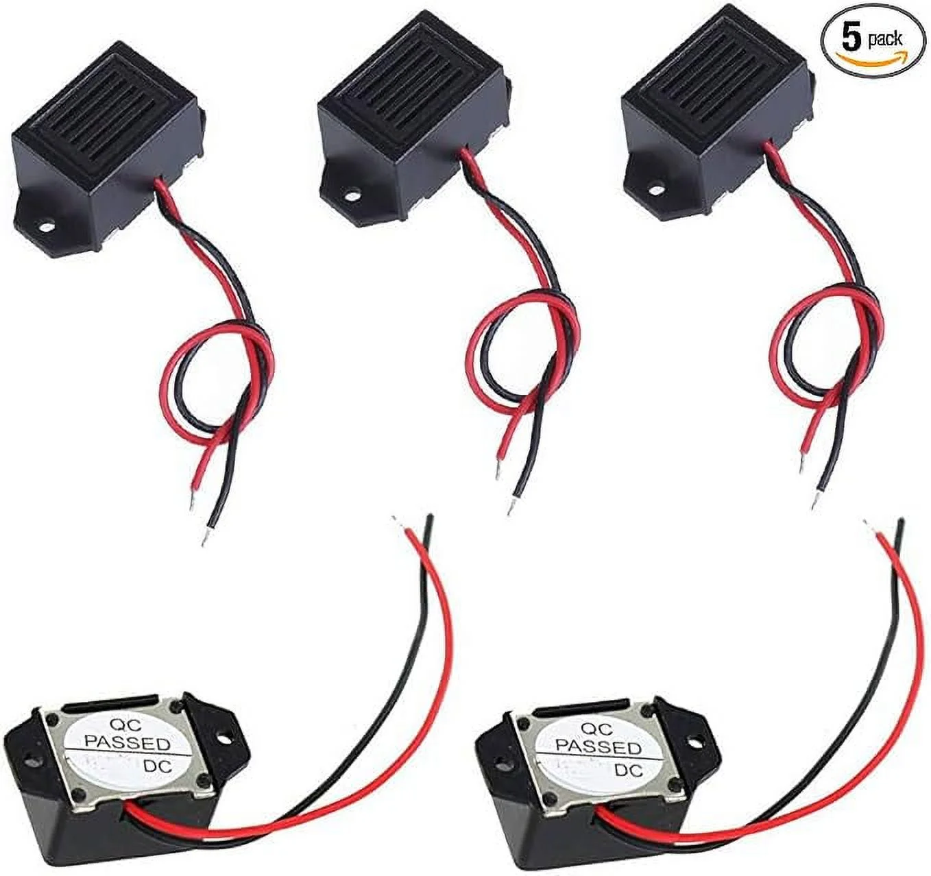tatoko 5PCS Mini Buzzers with Leads - 12V 400Hz Morse Code Mechanical Electronic Components