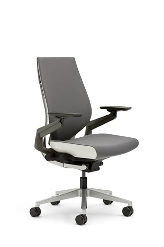 Steelcase Gesture Office Chair - Ergonomic Work Chair with Wheels for Carpet - Comfortable - Intuitive-to-Adjust for Desk - 360-Degree Arms - Graphite Gray Fabric