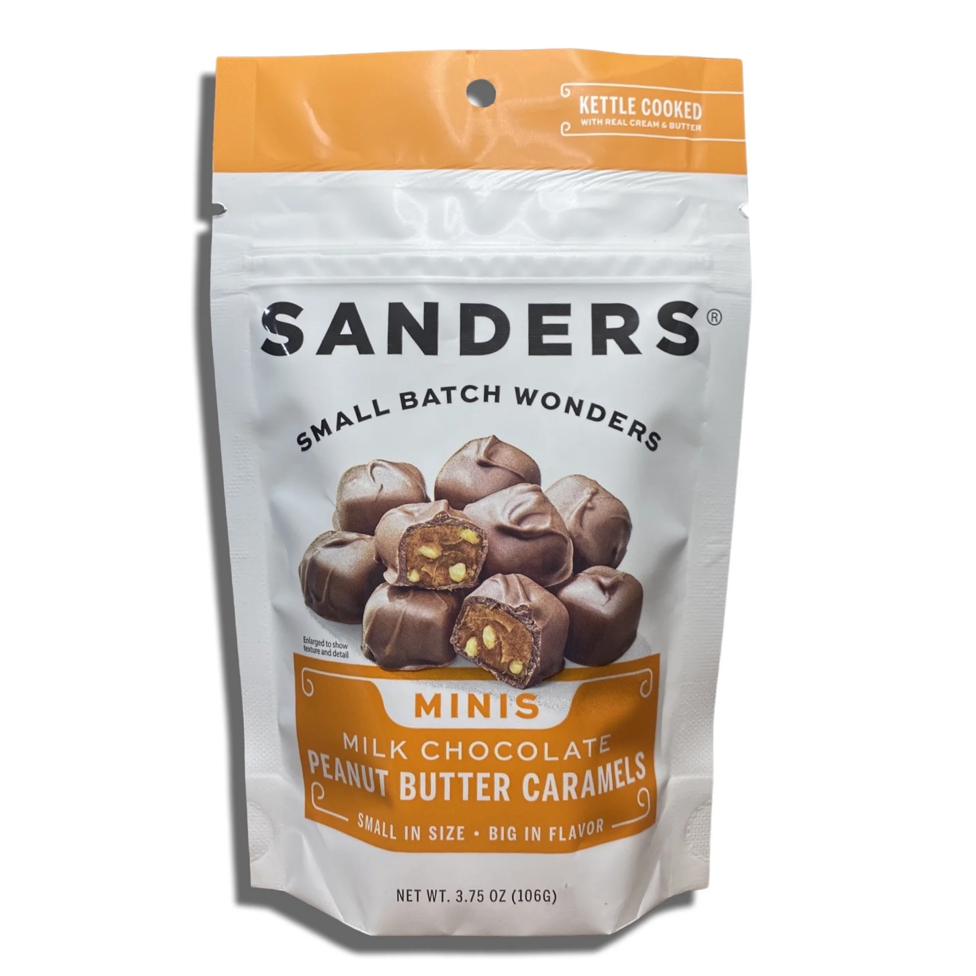Small Batch Mini Chocolates by Sanders Bundled by Tribeca Curations | 3.75 Ounce Bag | Value Pack of 4 (Milk Chocolate Peanut Butter Caramels)