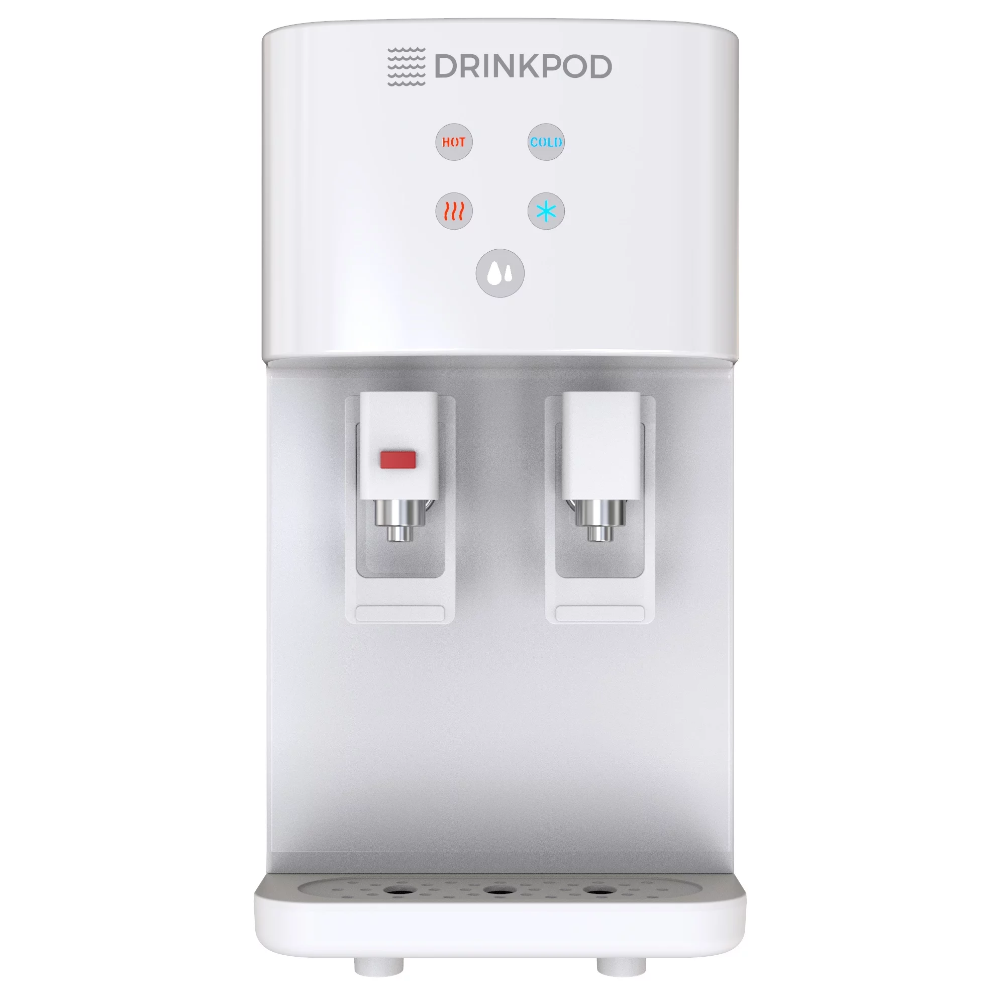 Drinkpod 2000 Series Touchless Bottleless Hot & Cold Water Cooler Dispenser with 4 Stage Purification; Complete Installation Kit & Cafe Connect Model DP2000 Color; White