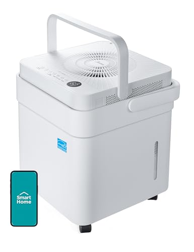 Midea Cube 50 Pint Dehumidifier for Basement and Rooms at Home for up to 4,500 Sq. Ft., Built-in Pump, Drain Hose Included, Smart Control, Works with Alexa (White), ENERGY STAR Most Efficient 2023