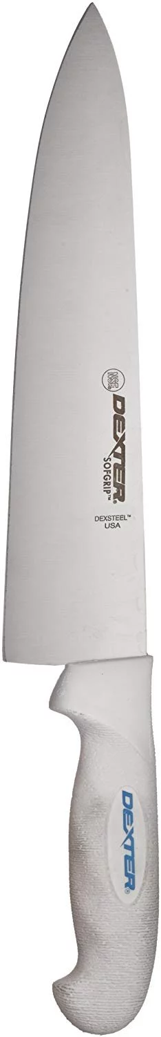 Dexter SofGrip Chef's Knife Stainless Steel with White Rubber Handle - 10