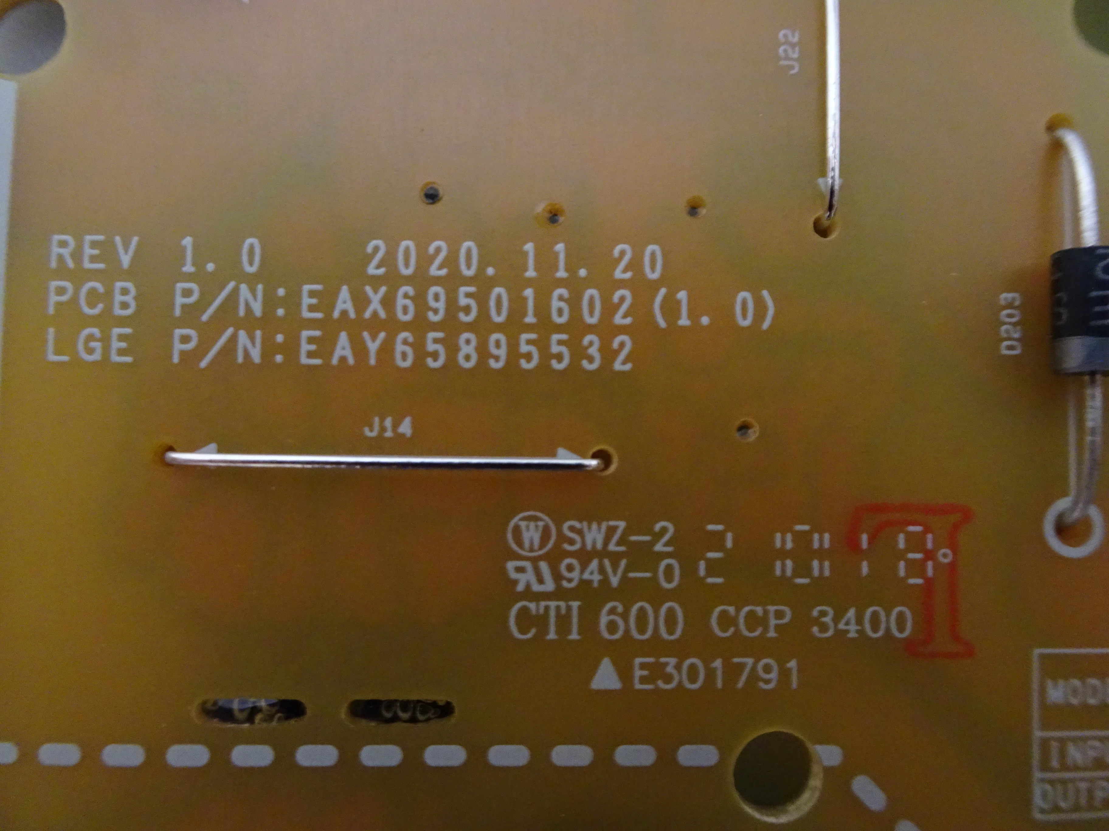 LG 65NANO75UPA.BUSFLKR Power Board EAY65895532, EAX69501602