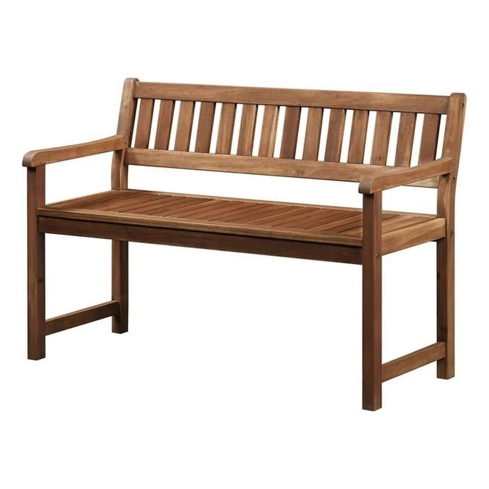 Riverbay Furniture Patio Wood Bench in Brown Teak