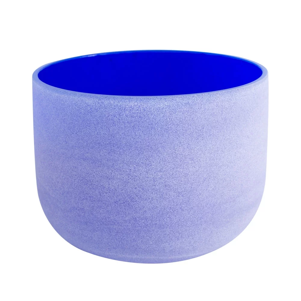 ENERGYSOUND Blue Color Frosted G Throat Chakra Quartz Crystal Singing Bowl 10 inch