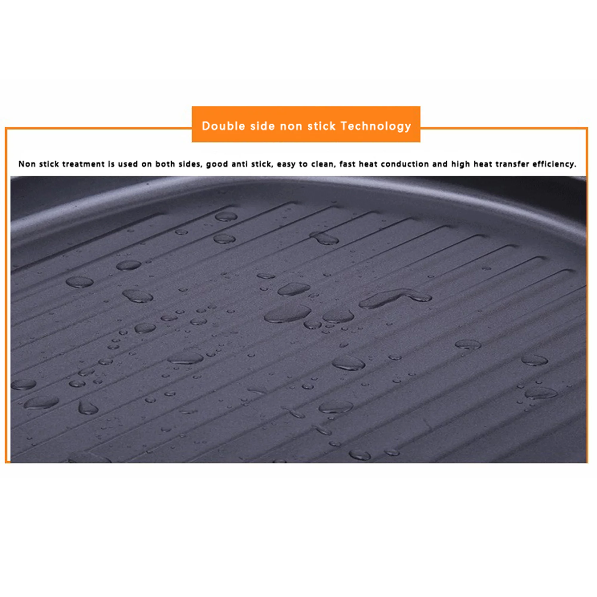 Lisenrain Steak Frying Pan Cast Iron Non Stick Grill Pan Folding Wood Handle