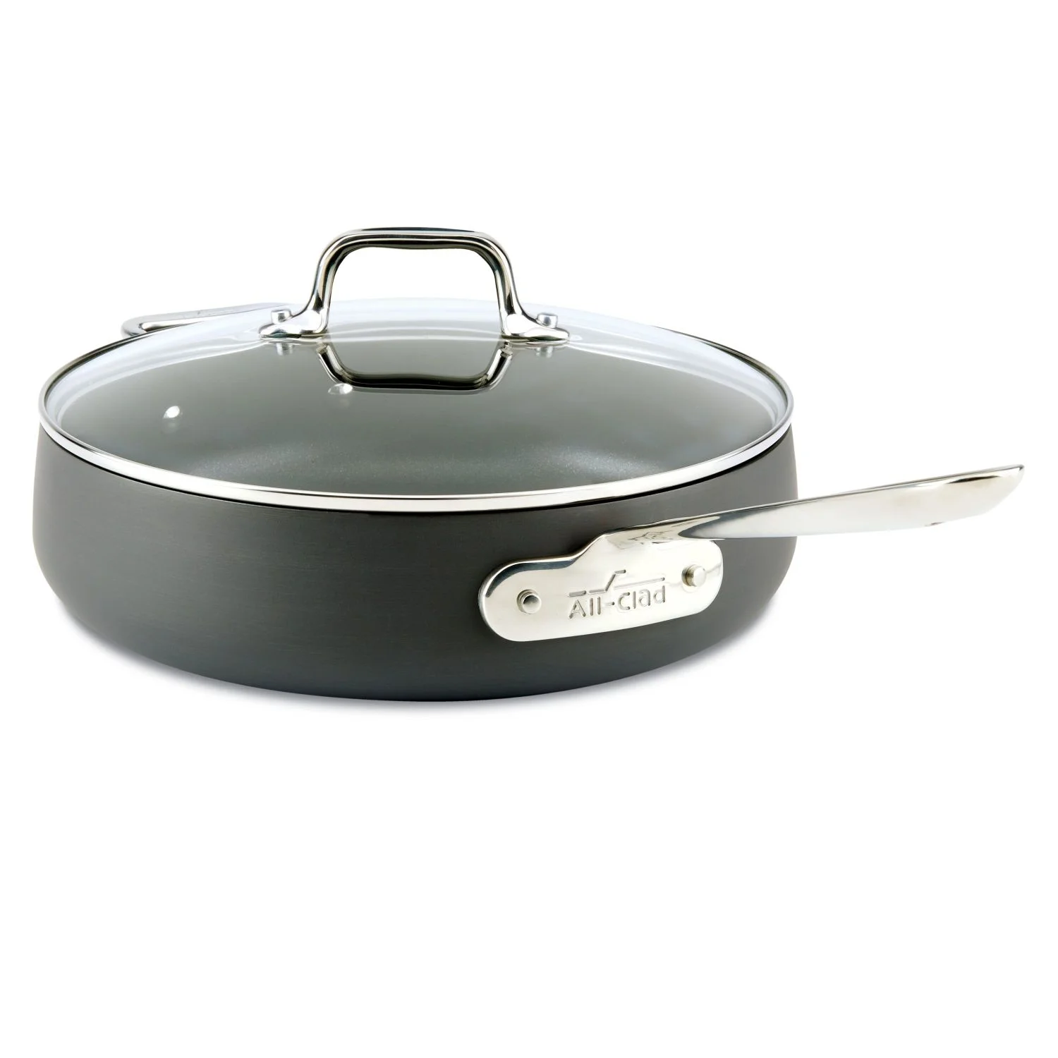 All-Clad E7853364 HA1 Hard Anodized Nonstick Dishwasher Safe PFOA Free Saute Pan Cookware, 4-Quart, Black
