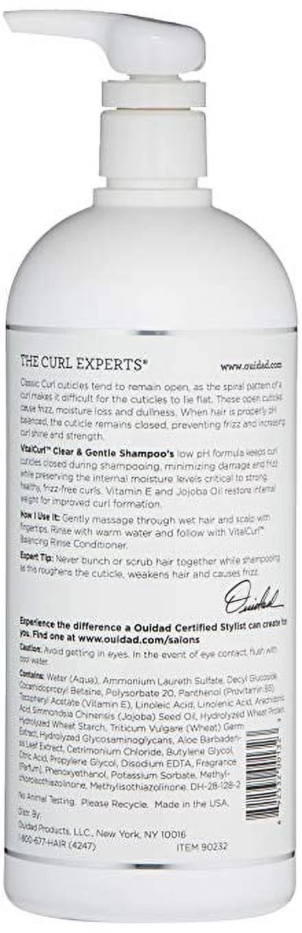 VitalCurl Clear & Gentle Shampoo (Classic Curls)-1000ml/33.8oz