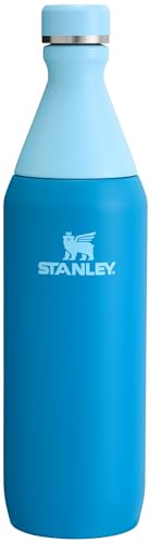 Stanley All Day Slim Bottle 20 oz | Leakproof Twist on Lid | Slim Design for Travel and Gym | Insulated Stainless Steel Water Bottle | BPA-Free | Azure