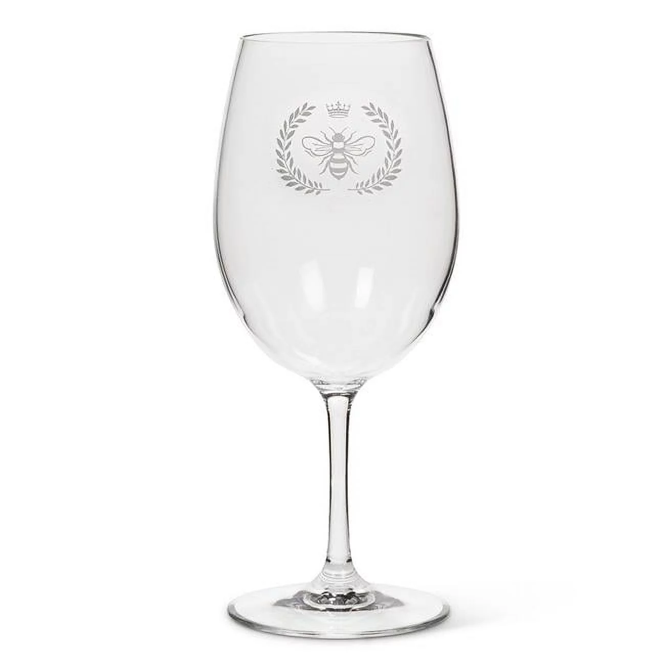 Abbott Collections  8.5 in. Frosted Bee in Crest Acrylic Wine Goblet, Clear & Frost - Set of 6