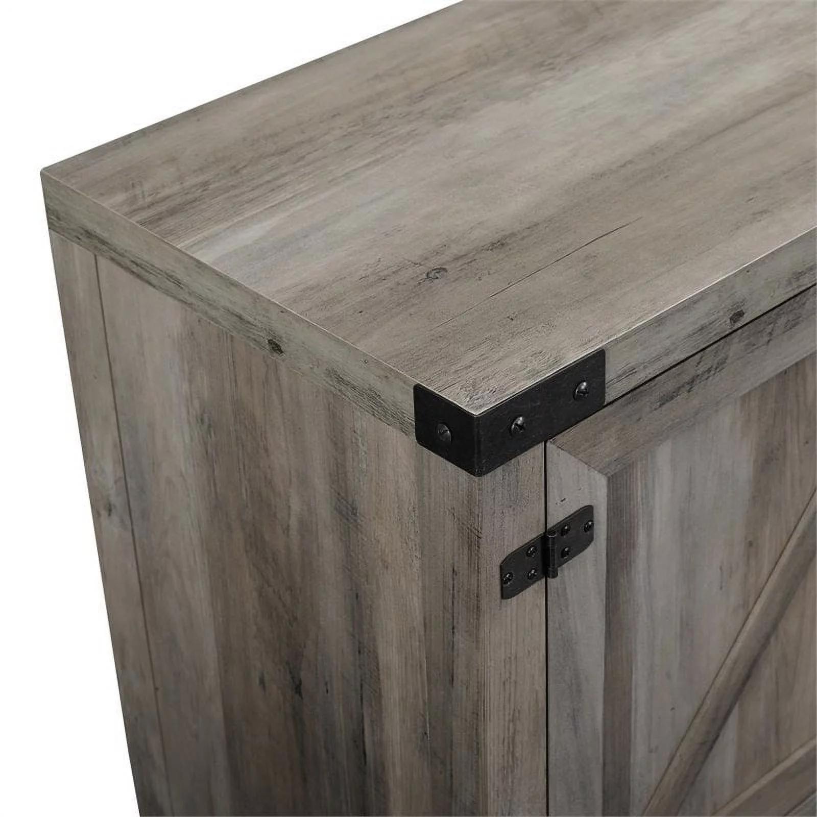 Home Square 4 Piece Set with TV Stand, Coffee Table and 2 End Tables in Gray