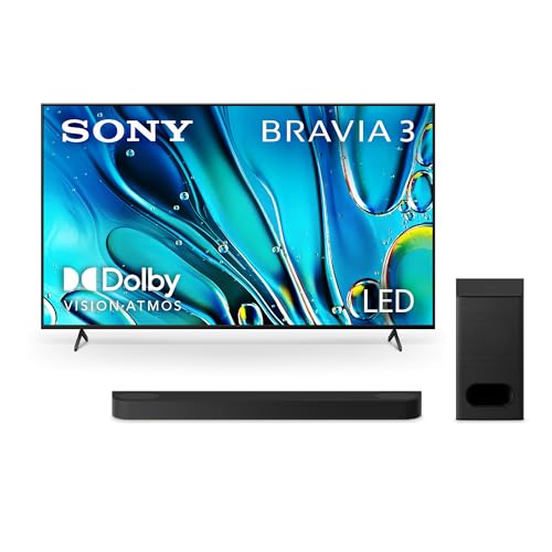 Sony 65-Inch Class 4K Ultra HD BRAVIA 3 LED Smart TV with Google TV Dolby Vision HDR, PS5 Exclusive Features, K-65S30