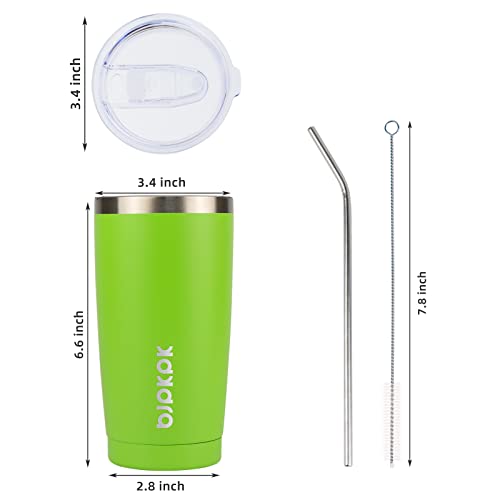 BJPKPK Insulated Tumbler 20 oz Stainless Steel Coffee Travel Thermal Cup With lids And Straws,Light Pink