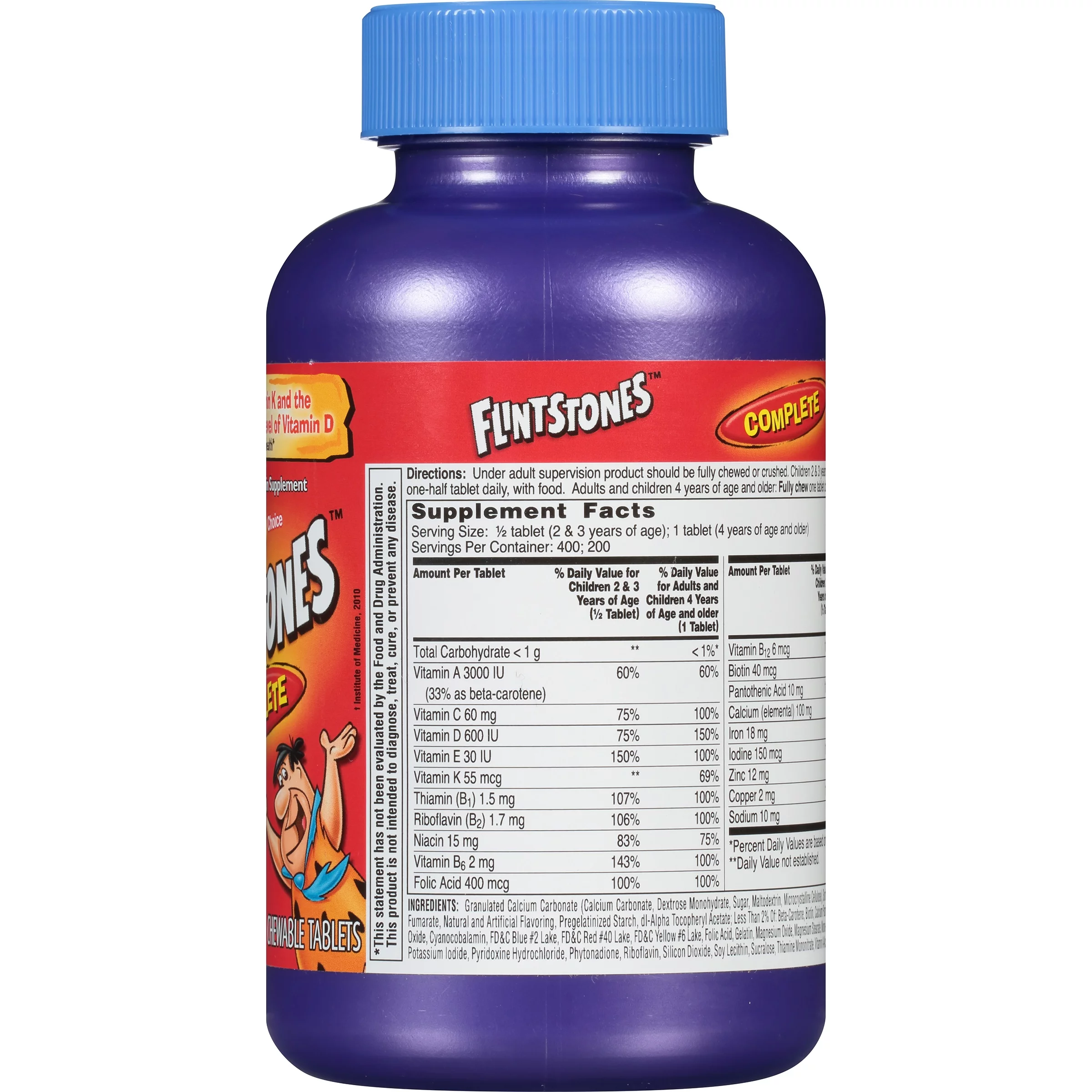 Flintstones Complete Childrens Chewable Multivitamin (200 Count)
