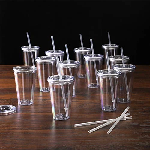 Cupture Classic 16 oz Double Wall Tumbler 12-Pack with Lid & Straw