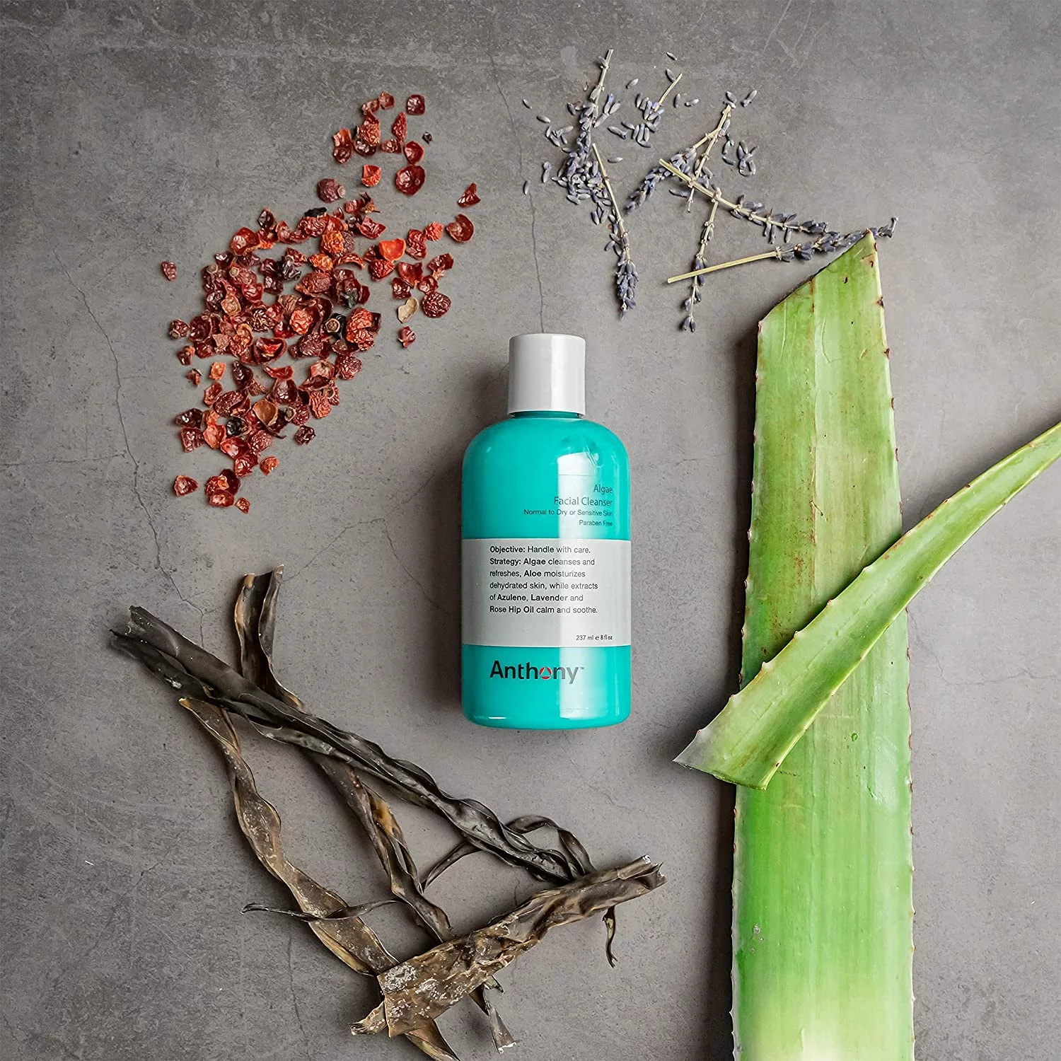 Anthony Day Cream SPF 30, 3 Fl Oz, and Anthony Algae Facial Cleanser, 8 Fl Oz