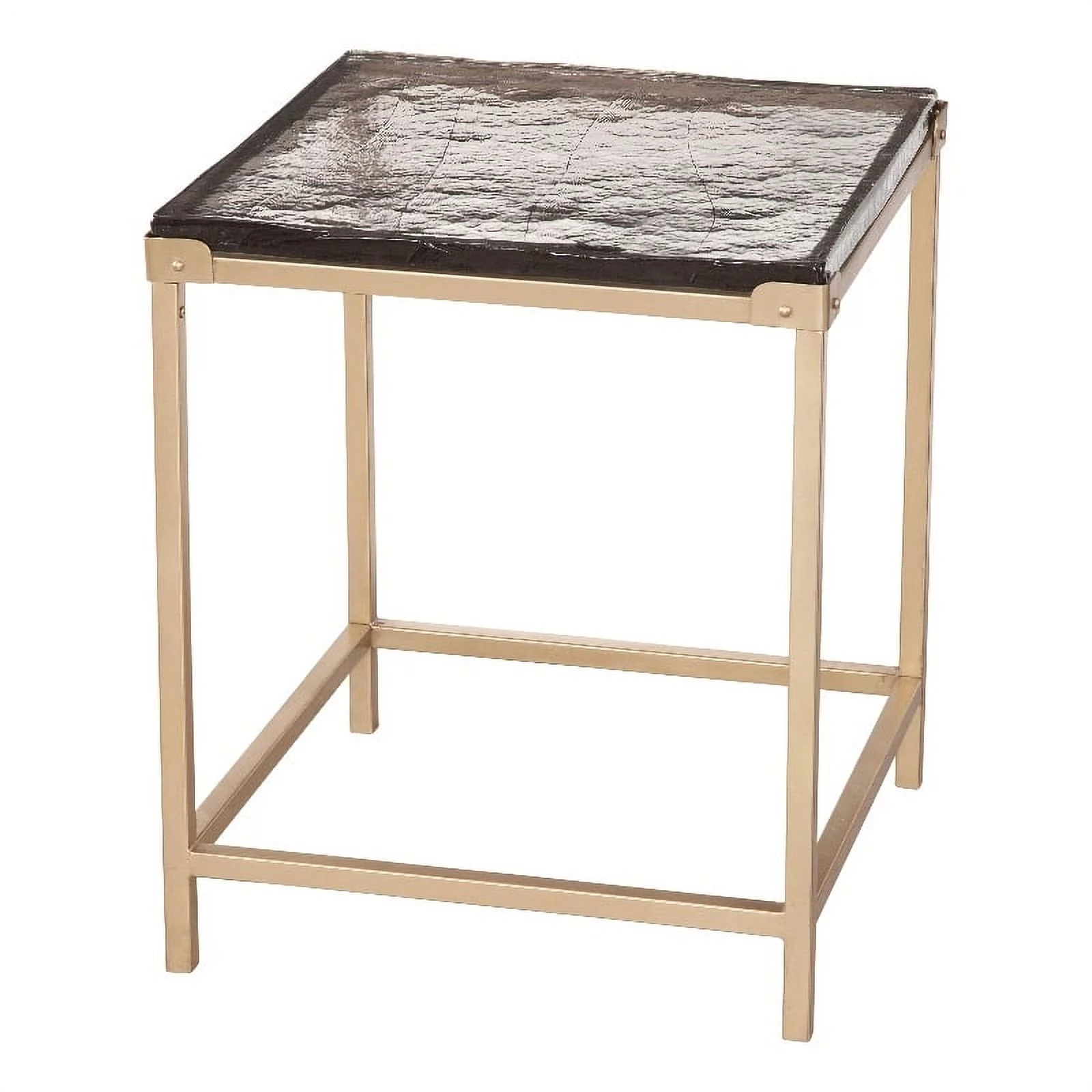 Marisa Cast Glass End Table in Gold