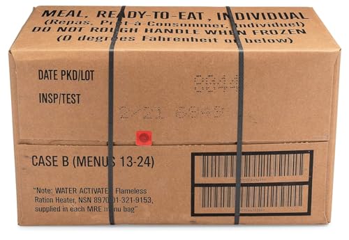 U.S. Meals Ready to Eat (Variety Pack of 12) – Nutritional Emergency Food Rations 2025 or Better - Freeze Dried Food w/Flameless Heater, Entree,& More - MRE Kit for Emergency Survival, Hunting, & More