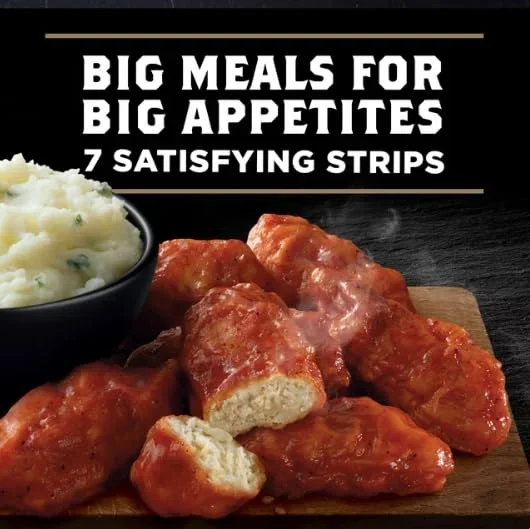 Banquet Mega Meats KC BBQ Chicken Strips with Mashed Potatoes, 13.3 oz - Pack of 8