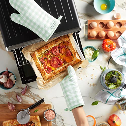 KitchenAid Gingham Oven Mitt 2-Pack Set, Passion Red, 7