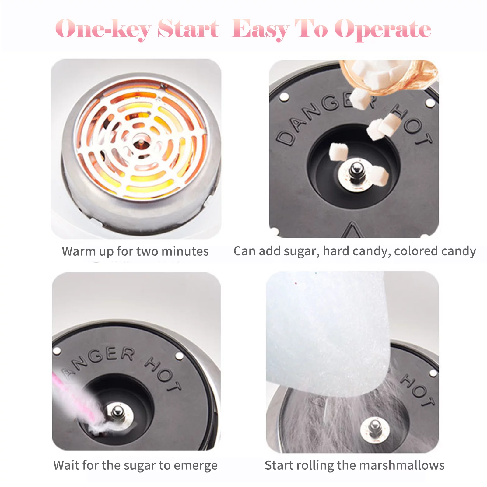 Household Machine Homemade Kid's Machine 400W High Power Pure Copper Motor with Plate Pink