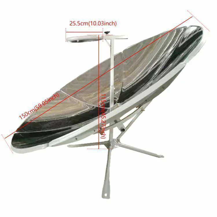 Parabolic Solar Cooker High Efficiency 700-1000°C Outdoor Camping Sun Oven Solar Stove