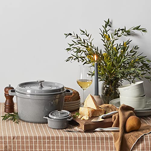 STAUB Cast Iron Dutch Oven 5.5-qt Round Cocotte, Made in France, Serves 5-6, Black Matte