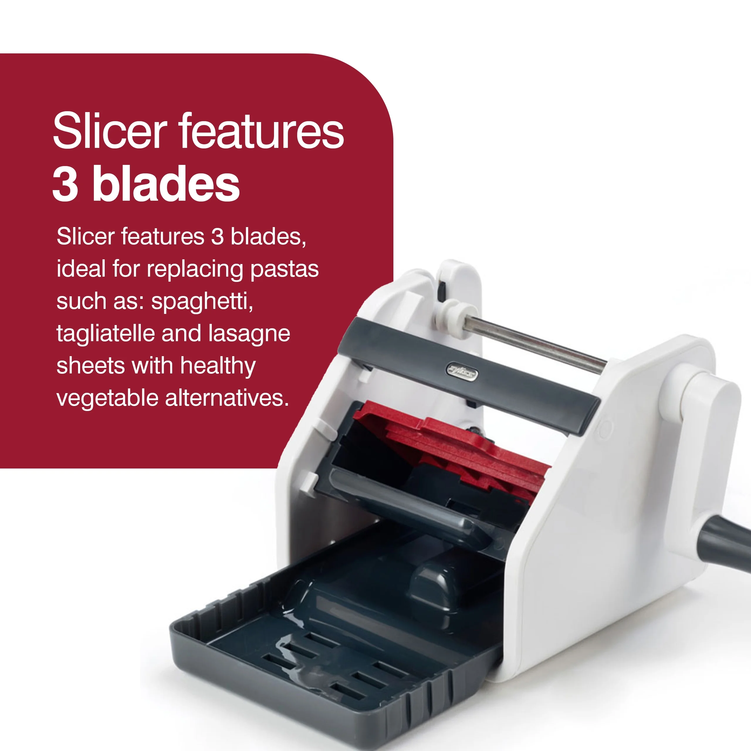 Zyliss SmoothSlizer Spiraslice Veggie Pasta Maker Spirals, Sheets & Ribbons Red/White