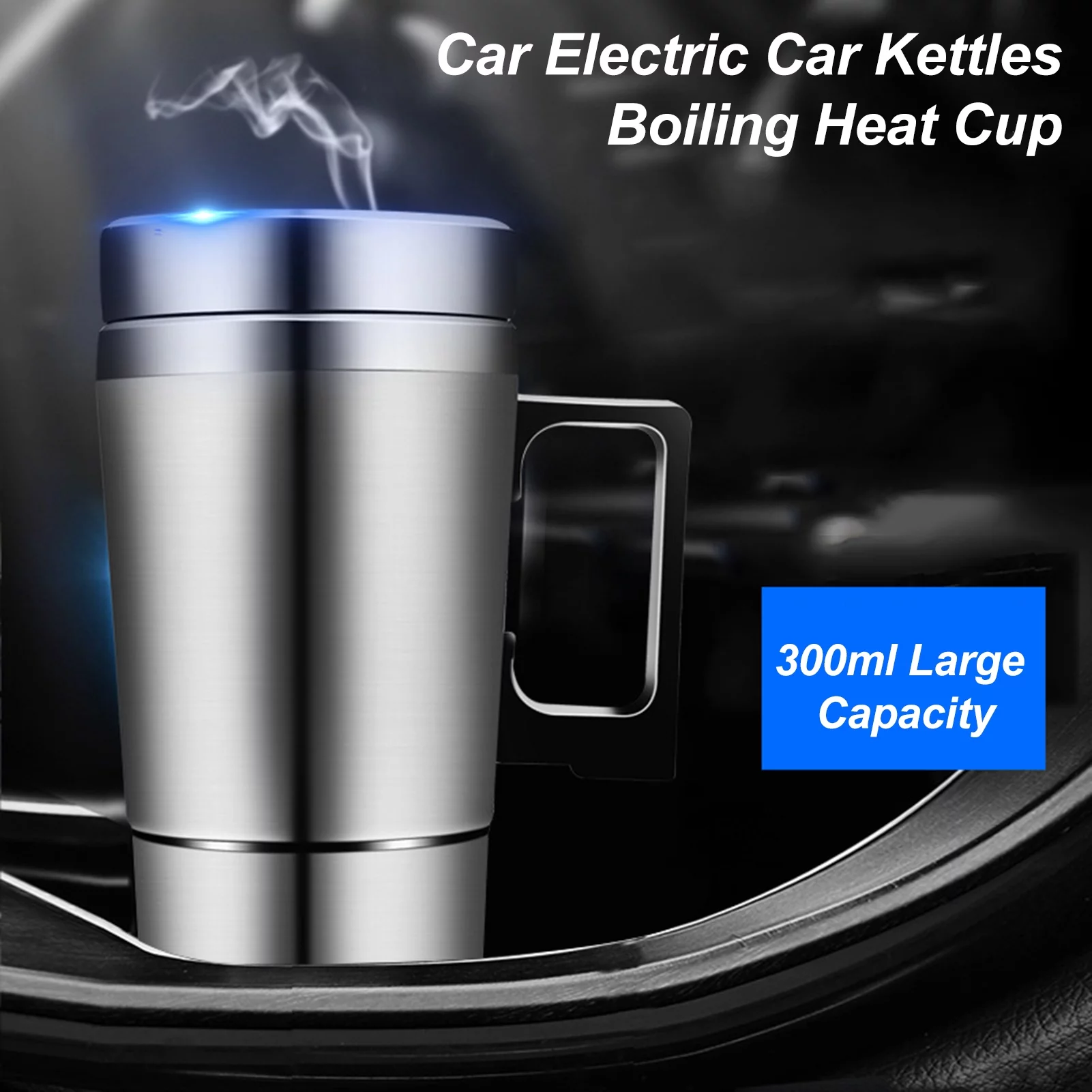 Electric Car Kettles Boiling Heat Cup Insulation Insulated Bottles 300ml 24V Stainless Steel Lighter