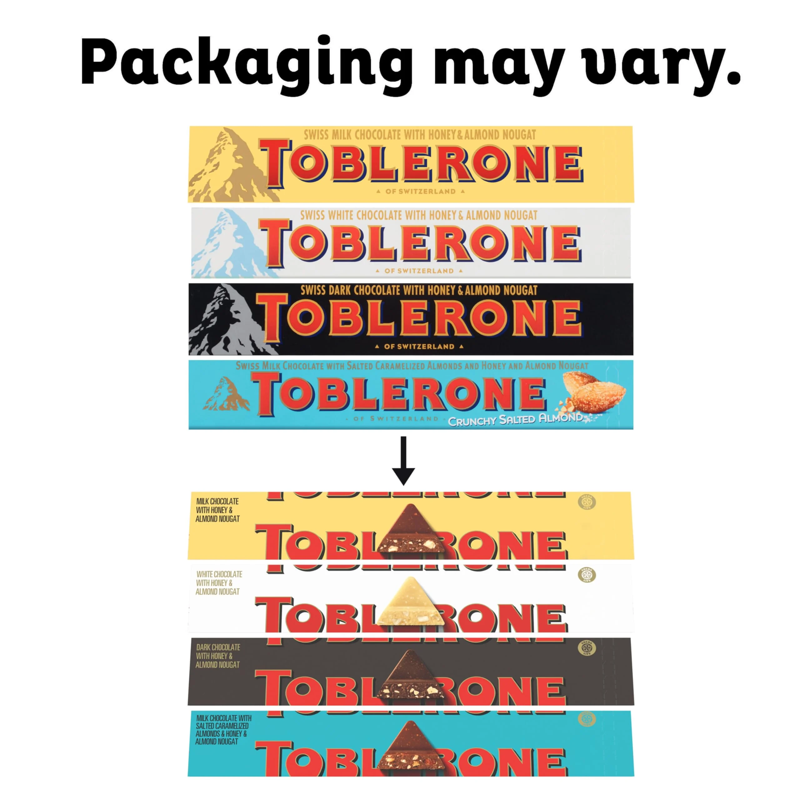 Toblerone Dark Chocolate Bar With Honey And Almond Nougat, 20 - 3.52 Oz Bars