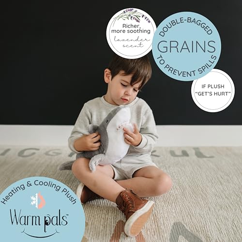 1i4 Group Warm Pals - Samuel Shark - Cozy Microwavable Lavender Scented Plush Toys - Heated Stuffed Animal - Heatable Coolable Bedtime Comfort Plushie