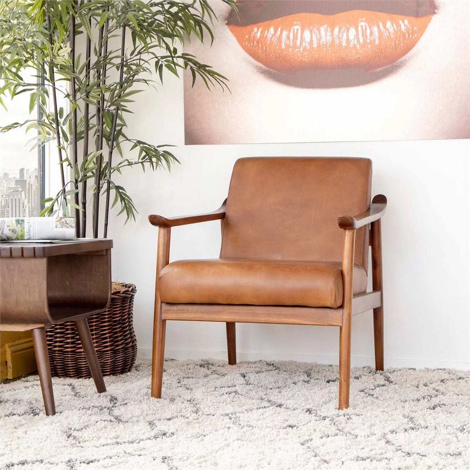 Mid Century Modern Harmony Leather arm chair