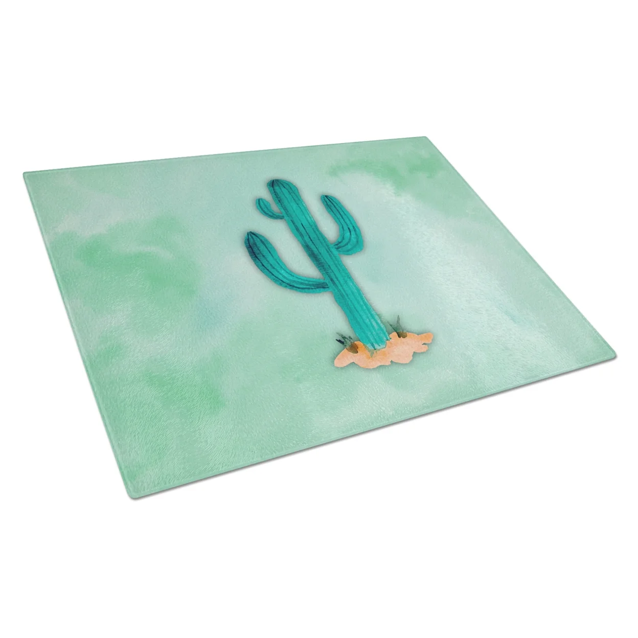 Caroline's Treasures Western Cactus Watercolor Glass Cutting Board Large