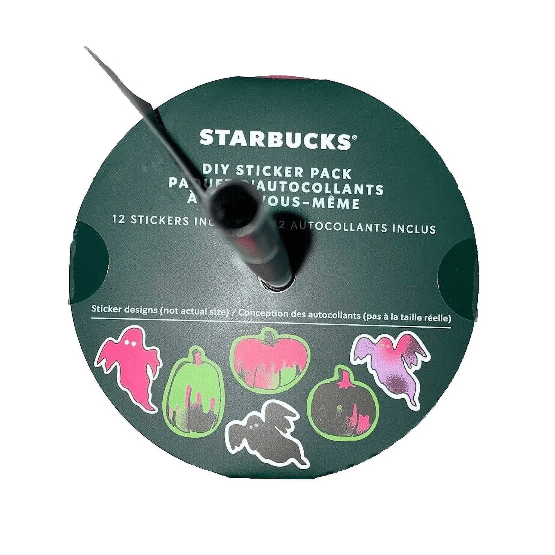 Starbucks Fall 2023 Halloween Swirl Grande Tumbler W/ Glow In The Dark Stickers