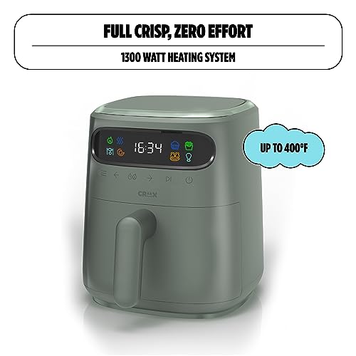 CRUX x Marshmello 8.0 QT Digital Air Fryer with TurboCrisp Technology, Touch Screen Temperature Control, Timer and Auto Shut-off, Fully Programmable, Silicone Liner Included, Lavender