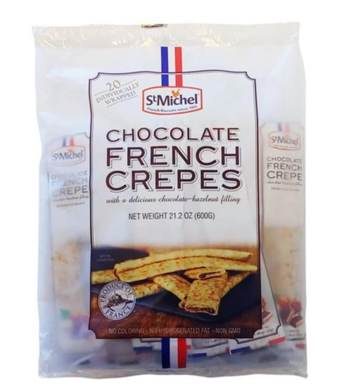 St Michel Le Chef Patissier Hazelnut Chocolate French Crepes ~ 20 Ct ~ 21.2 Oz Bag (Pack Of 2)