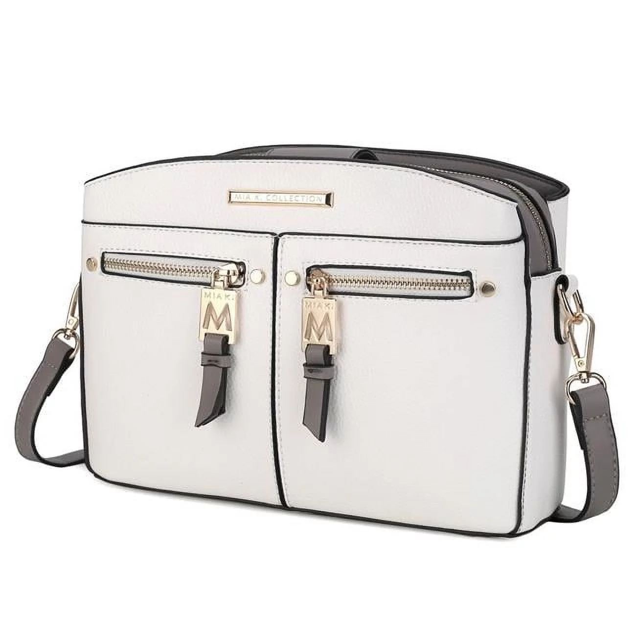 MKF Collection Zoely Vegan Leather Women's Crossbody Bag by Mia K., White Charcoal