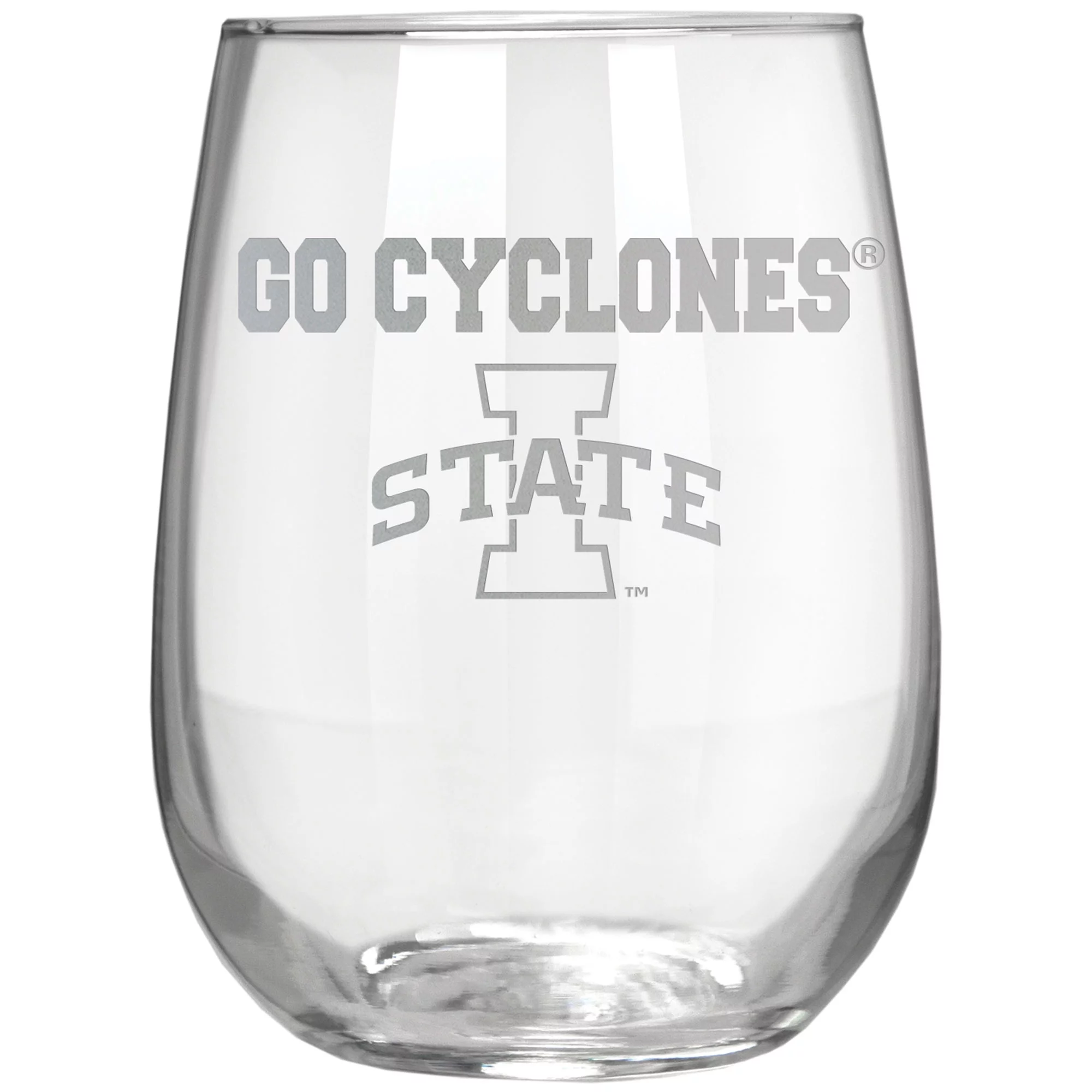 Iowa State Cyclones Etched 17oz. Rally Cry Stemless Wine Glass