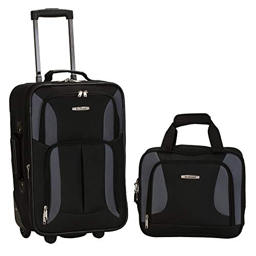 Rockland Fashion Expandable Softside Upright Luggage Set, Charcoal, 2-Piece (14/19)