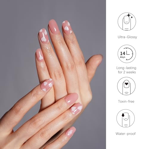 DANNI & TONI Semi Cured Gel Nail Strips Christmas Santa Claus Snowflakes Cat Eye Gel Nail Wraps 28 Stickers | Mistletoe Meow