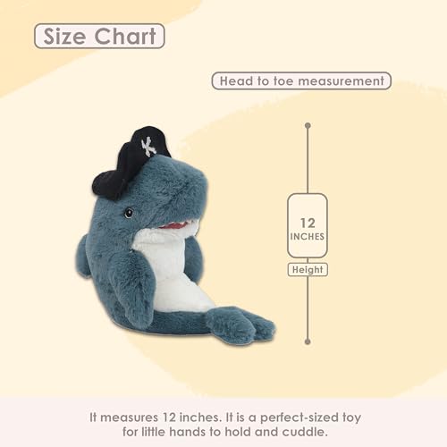 MON AMI Seaborn Shark Plush Toy – 16”, Stuffed Animal Shark, Soft Cuddly Plushie for Kids, Adorable Toy for Boys and Girls, for Snuggling, Comfort, and Playtime