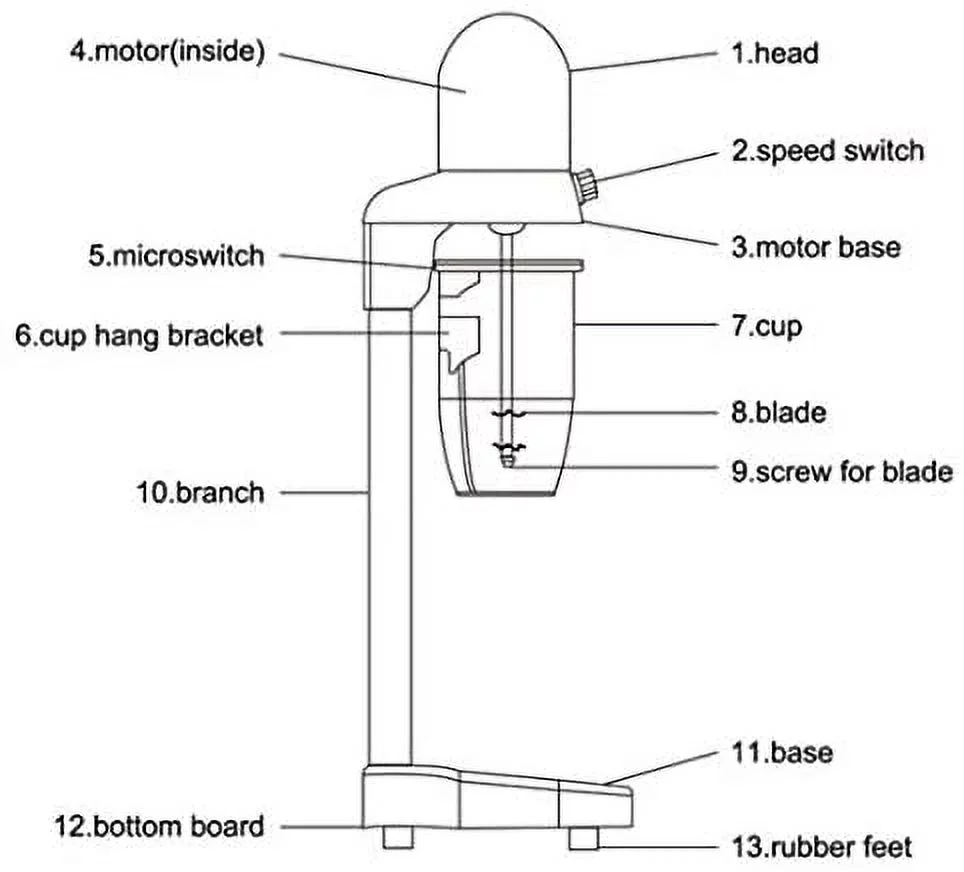 OUKANING 560W Commercial Double Head Milkshake Maker Shaker Drink Mixer Blender 2 Speed
