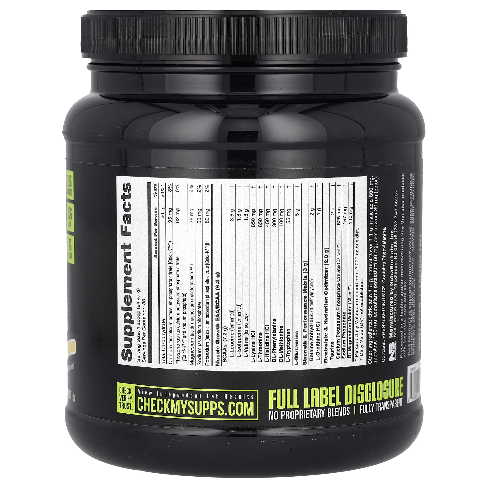 NutraBio Intra Blast, Intra Workout Amino Fuel, Strawberry Lemon Bomb, 1.62 lb (734 g)