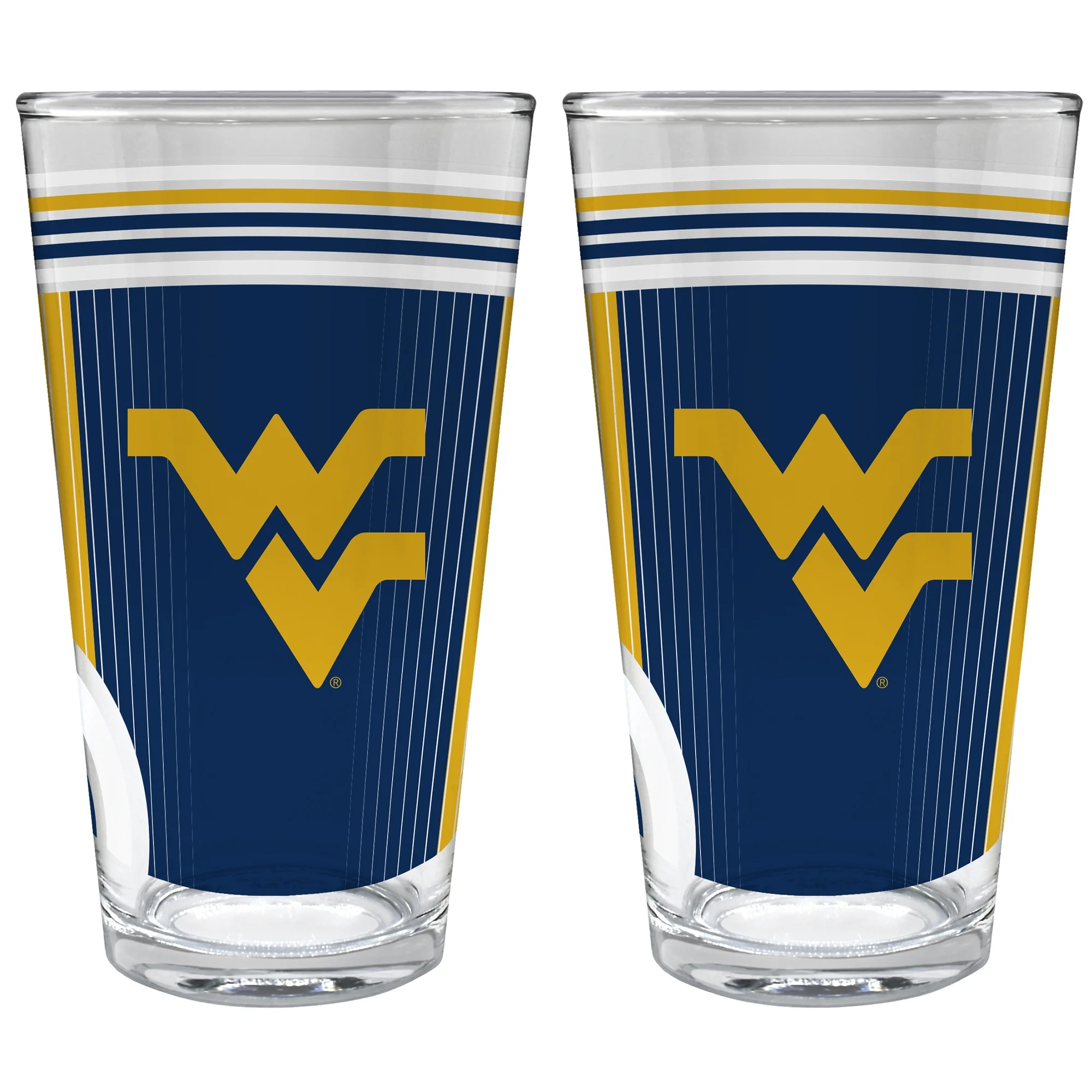 West Virginia Mountaineers Two-Piece 16oz. Pint Glass Set