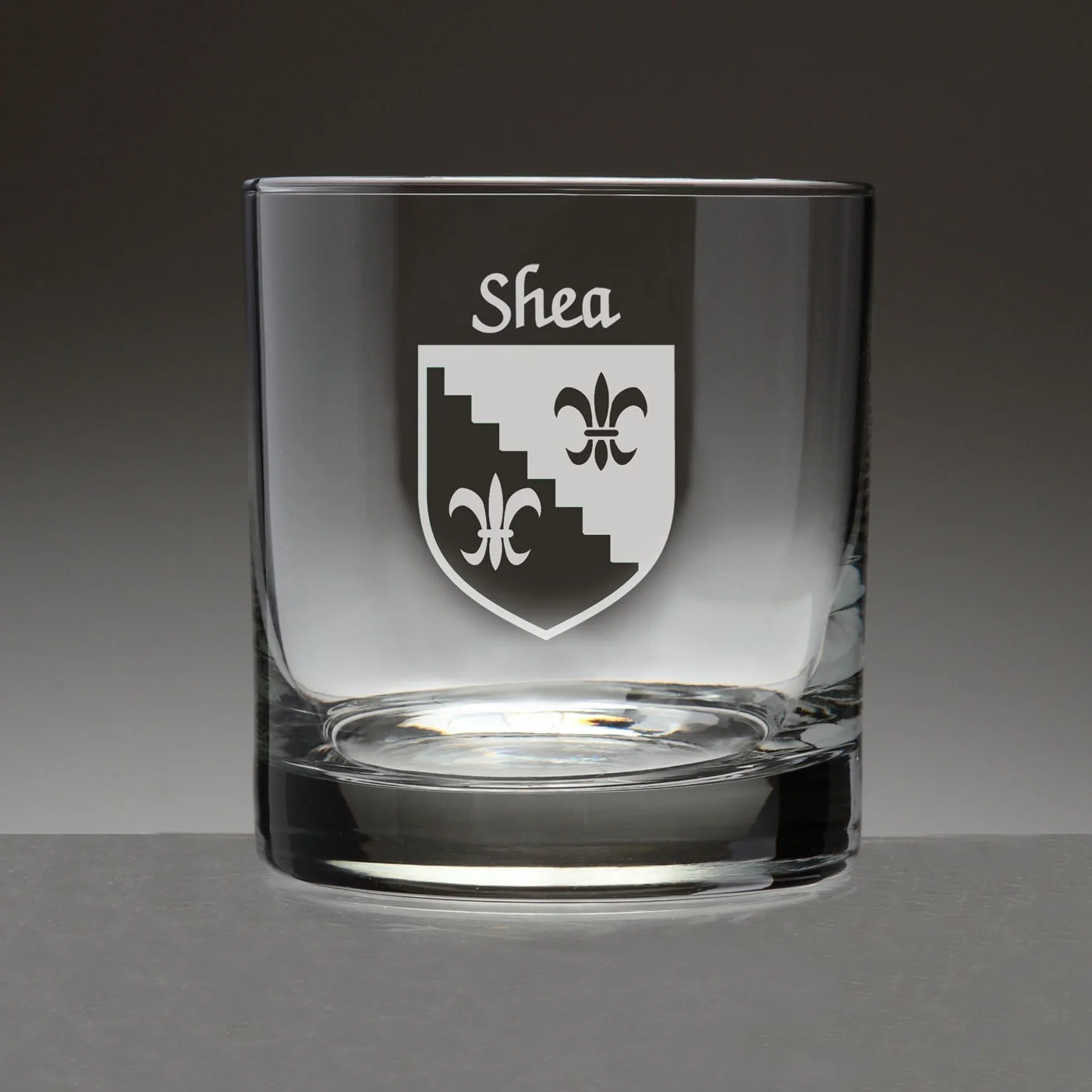 Shea Irish Coat of Arms Tumbler Glasses - Set of 4 (Sand Etched)