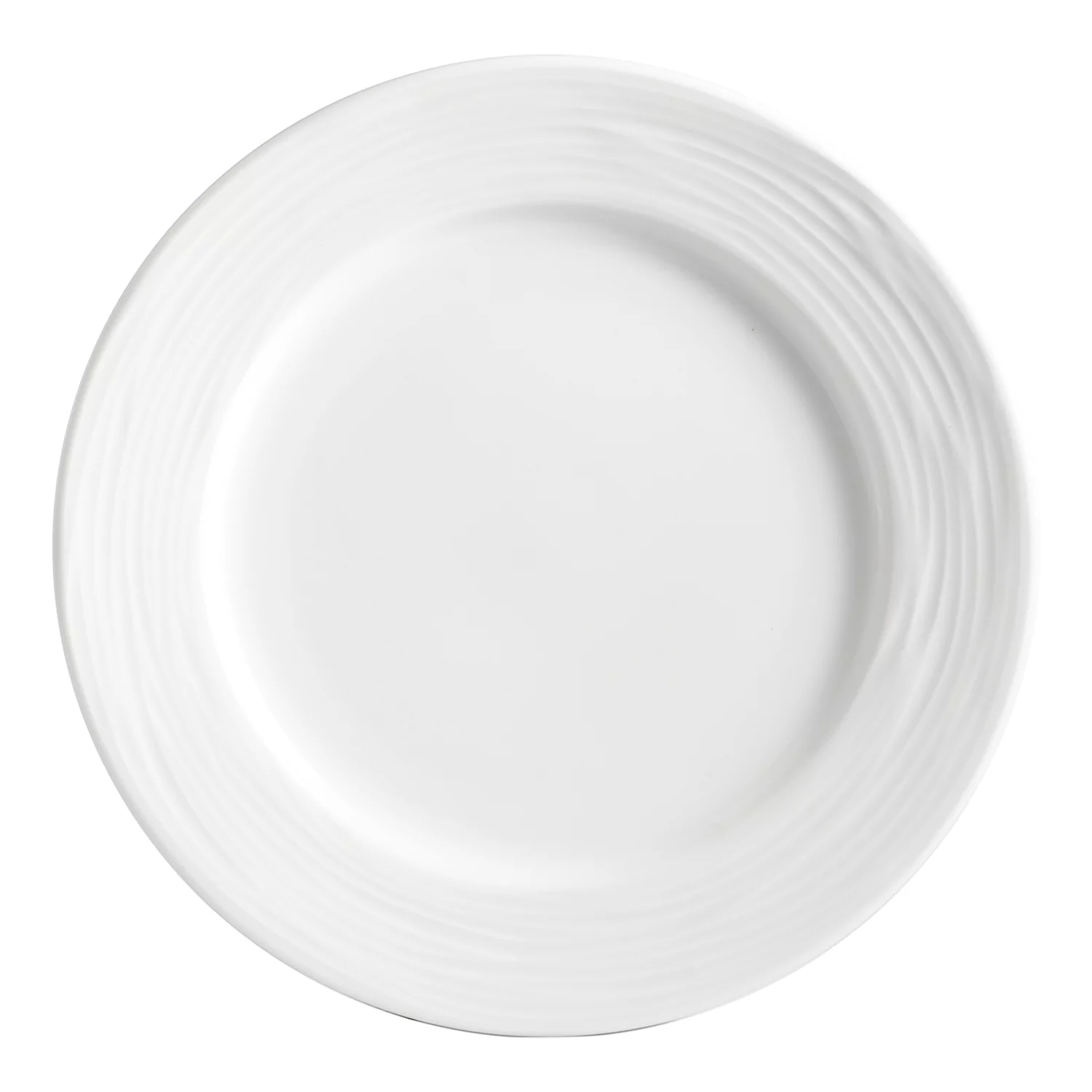 Safdie & Co. 12-Piece Round Rim Wave Dinnerware Set, White, Embossed