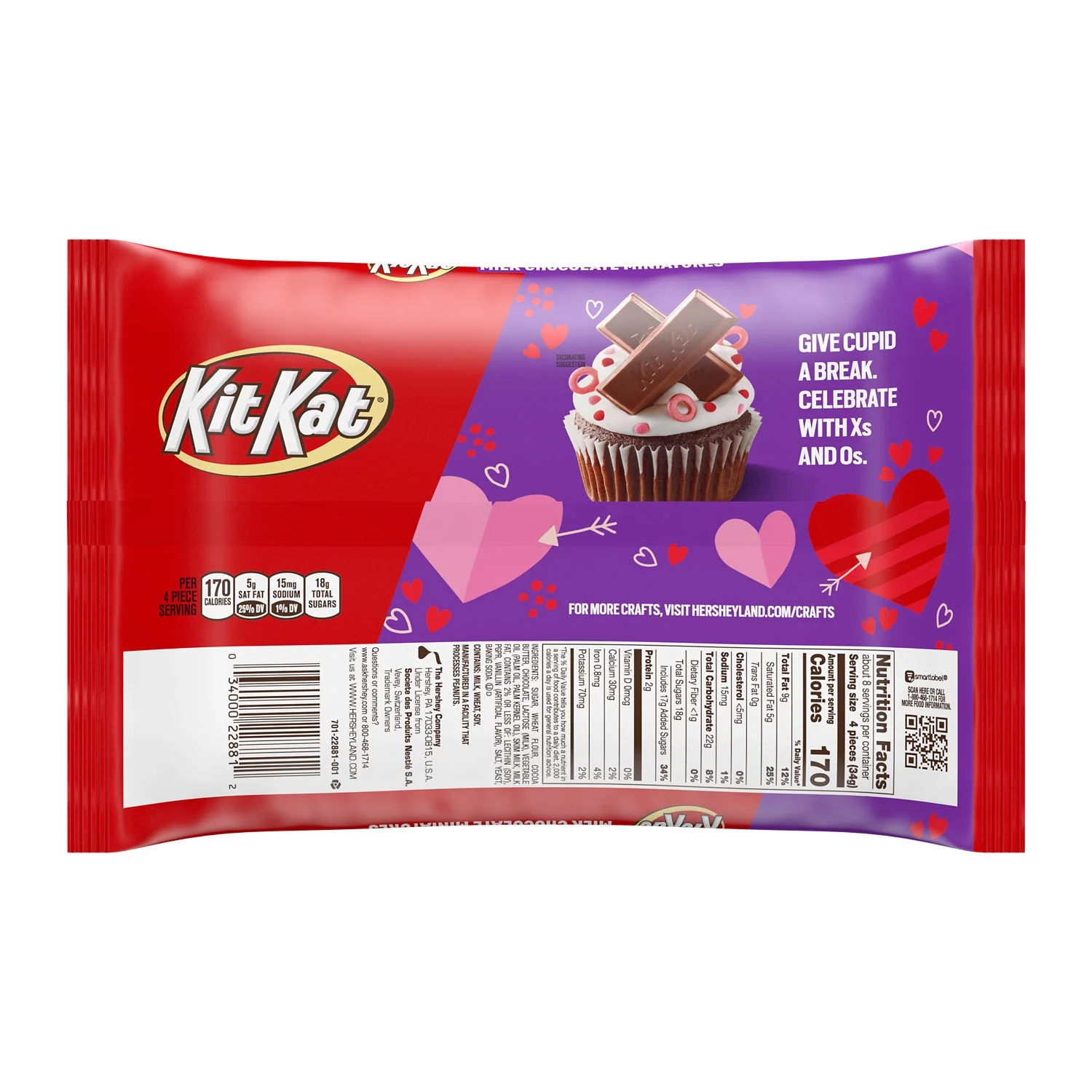 Kit Kat® Miniatures Milk Chocolate Wafer Valentine's Day Candy, Bag 9.6 oz