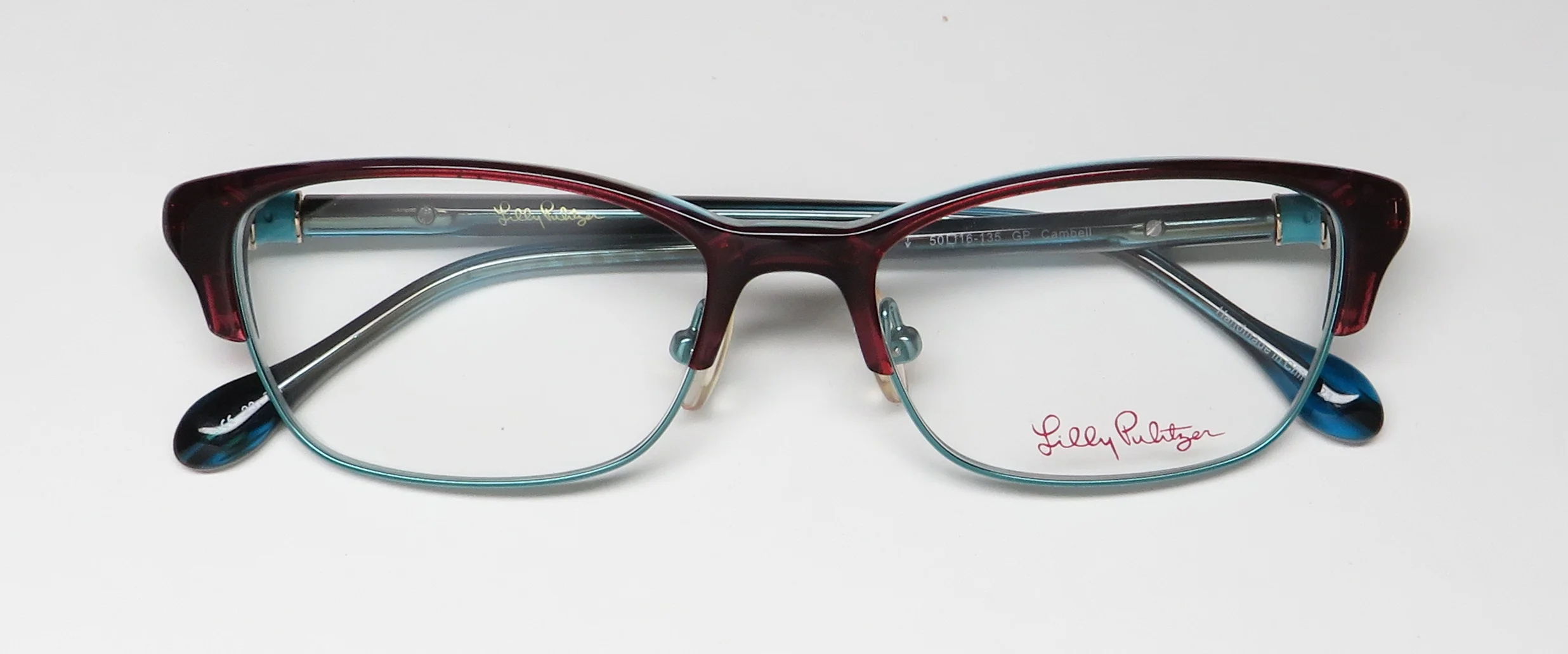 Lilly Pulitzer CAMBELL Grape Turquoise Eyeglasses Size50
