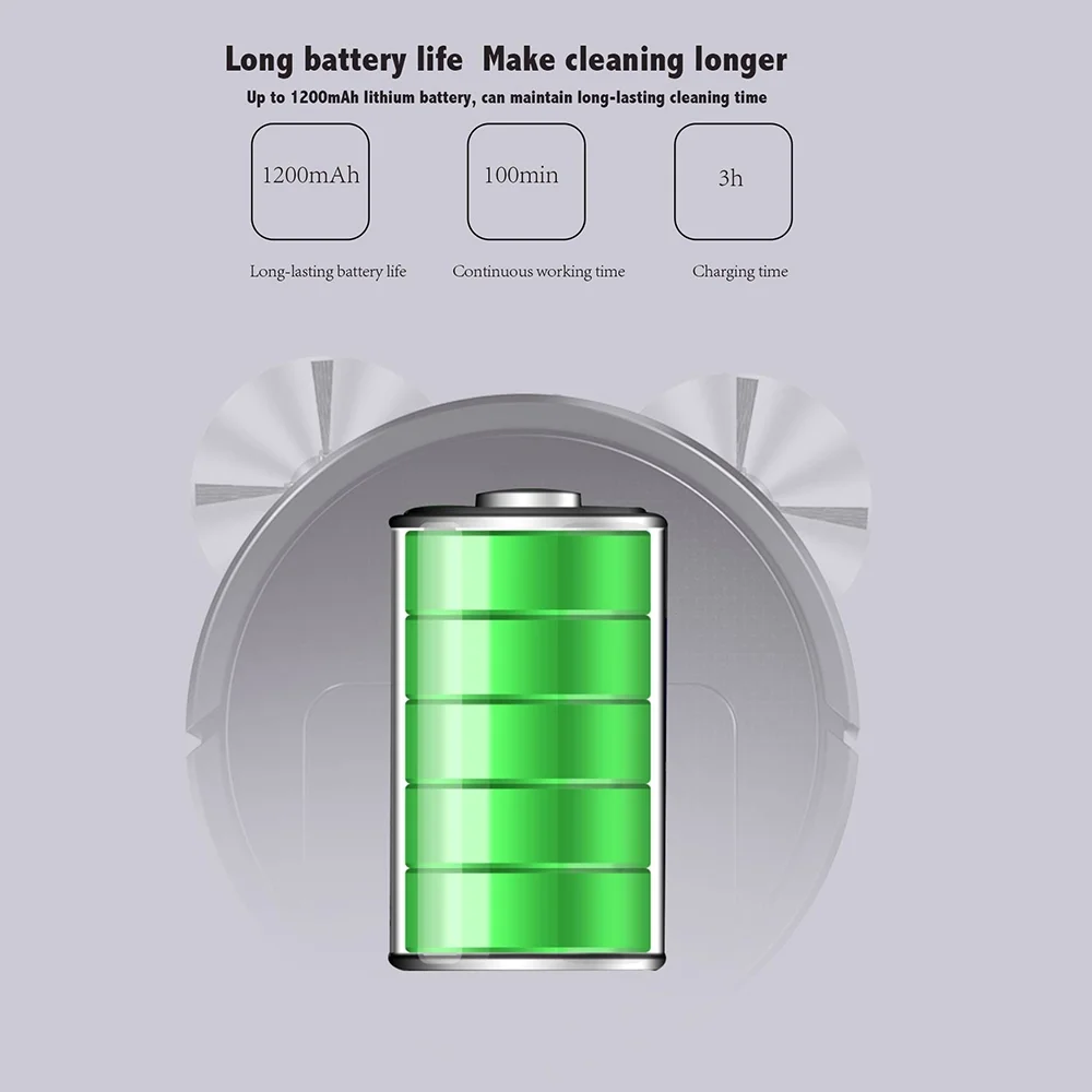 CHALKART Robot Vacuum Cleaner 3 in 1 Smart Sweeper Automatic Household Cleaning Vacuum Cleaner, Black