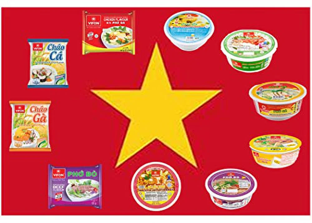 HCG Asian Ramen Noodle Variety Pack of 12 Instant Noodles and Chopsticks